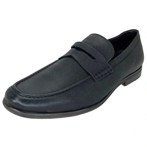 Kenneth Cole Reaction Other - Kenneth Cole Reaction Crespo 2.0 Black Faux Leather Mens Penny Loafers Size 9.5M